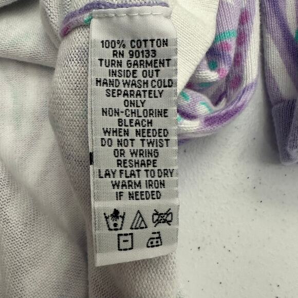 Bob Mackie Wearable Art Womens Caridgan Size S Paisley Purple White Artsy - Picture 4 of 7